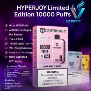 HYPERJOY Limited Edition 20MG 10000 Puffs Disposable Vape